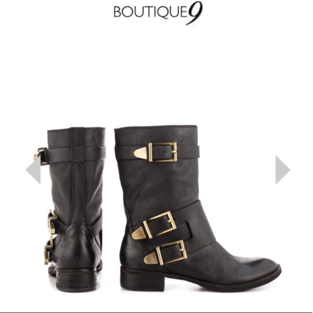 Black “Radannah” Moto Boots by Boutique 9